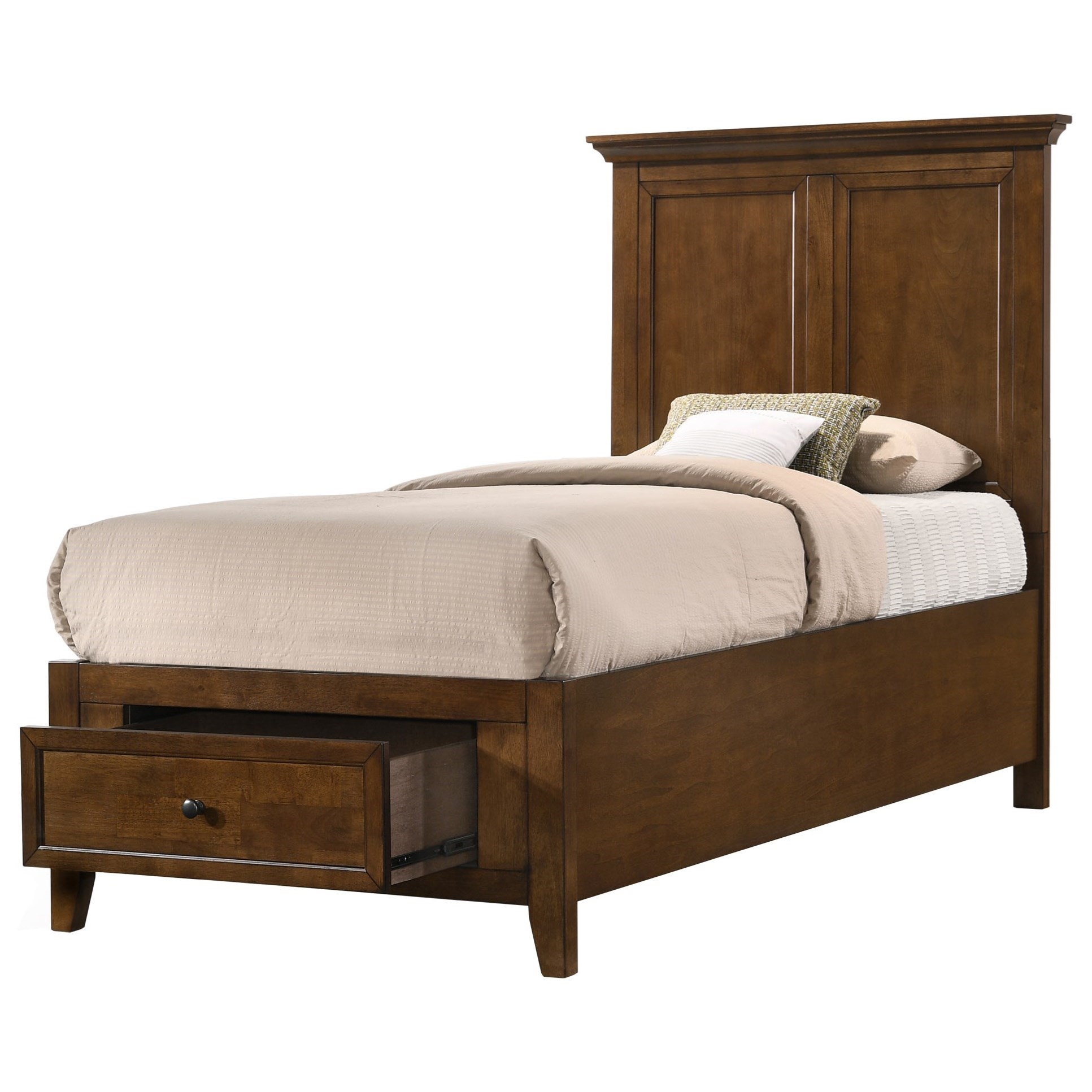 VFM Signature Amelia Transitional Youth Twin Storage Panel Bed with 1